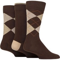 3 Pair Waverley Cotton Argyle Patterned Plain Socks 7 11