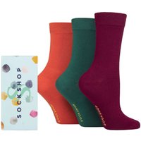 3 Pair Bamboo Bright Gift Boxed Socks California Dreamin 4 8