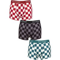 3 Pack Wildfeet Patterned Trunks Checkers Red Teal S