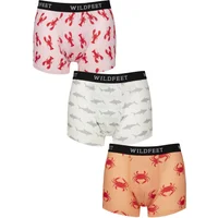 Mens 3 Pack SOCKSHOP Wildfeet Patterned Trunks Lobster / Shark / Crab L