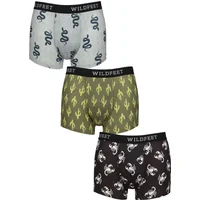 Mens 3 Pack SOCKSHOP Wildfeet Patterned Trunks Snake / Cactus / Scorpion M