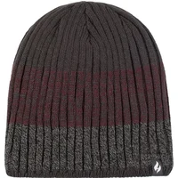 Mens 1 Pack SOCKSHOP Heat Holders Linden Stripe Hat Charcoal One Size