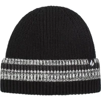 Mens 1 Pack SOCKSHOP Heat Holders Arran Turnover Stripe Hat Black One Size