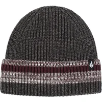 Mens 1 Pack SOCKSHOP Heat Holders Arran Turnover Stripe Hat Charcoal One Size