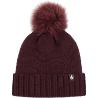 Women's 1 Pack Heat Holders Cotswolds Turnover Pom Pom Hat Wine One Size