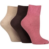 3 Pair IOMI FootNurse Cushioned Foot Bamboo Diabetic Ankle Socks Dusky 4 8