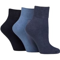 3 Pair IOMI FootNurse Cushioned Foot Bamboo Diabetic Ankle Socks Denim 4 8