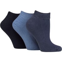 3 Pair IOMI FootNurse Cushioned Foot Bamboo Diabetic Trainer Socks Denim 4 8
