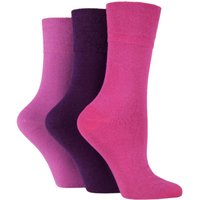 3 Pair FootNurse Gentle Grip Bamboo Diabetic Socks Pink 4 8