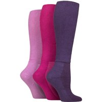 3 Pair FootNurse Cushion Foot Bamboo Diabetic Knee High Socks Blackberry 4 8