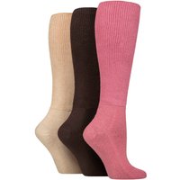 3 Pair FootNurse Cushion Foot Bamboo Diabetic Knee High Socks Dusky 4 8