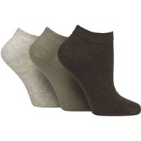 3 Pair FootNurse Gentle Grip Diabetic Cotton Trainer Socks Khaki Forest Cream 4 8
