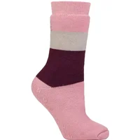 Women's 1 Pair SOCKSHOP Heat Holders IOMI FootNurse Raynaud's 3.1 TOG Striped Thermal Slipper Socks Block Stripe Rose Blush 4-8