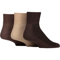 3 Pair IOMI FootNurse Cushioned Foot Bamboo Diabetic Ankle Socks Coffee Bean 6 8.5