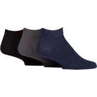 3 Pair IOMI FootNurse Cushioned Foot Bamboo Diabetic Trainer Socks Navy Grey 6 8.5