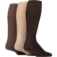 3 Pair FootNurse Cushion Foot Bamboo Diabetic Knee High Socks Coffee Bean 12 14