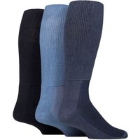 3 Pair FootNurse Cushion Foot Bamboo Diabetic Knee High Socks Denim 9 11