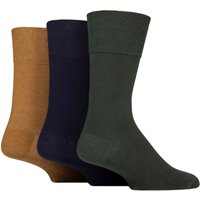 3 Pair FootNurse Gentle Grip Diabetic Socks Ochre Khaki 6 11