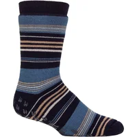 Mens 1 Pair SOCKSHOP Heat Holders IOMI FootNurse Raynaud's 3.1 TOG Striped Thermal Slipper Socks Stripe Navy 6-11