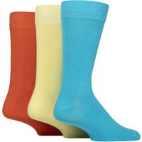 3 Pair Plain Bamboo Socks Yellow Orange 7 11