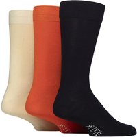 3 Pair Plain Bamboo Socks Orange Pale Yellow 7 11