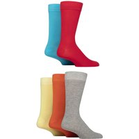 5 Pair SOCKSHOP Plain Bamboo Socks Red Grey Orange Yellow 7 11