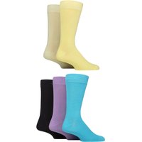 5 Pair SOCKSHOP Plain Bamboo Socks Yellow Lime Blue Lilac 7 11