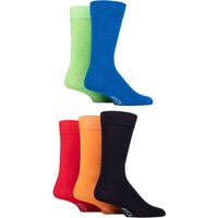 5 Pair SOCKSHOP Wildfeet Plain Bamboo Socks Blue Lime Orange Red 7 11