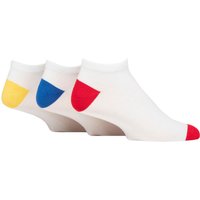 3 Pair SOCKSHOP Wildfeet Bamboo Trainer Socks Red Blue Yellow Heel & Toe 7 11