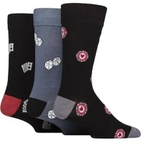 3 Pair Wildfeet Patterned Bamboo Socks Casino 7 11