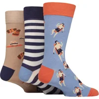3 Pair Wildfeet Patterned Novelty Occasion Bamboo Socks Summer Essentials 7 11