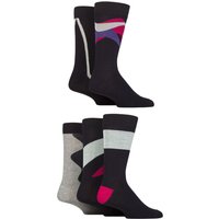 5 Pair SOCKSHOP Bamboo Patterned Socks Shape Pink Purple 7 11