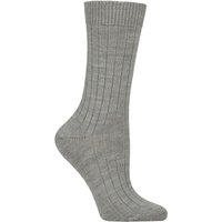 1 Pair Rachel Rib Merino Wool Socks Light Grey 4 7