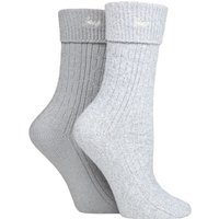 2 Pair Super Soft Turn Over Top Polyester Boot Socks Slate 4 8