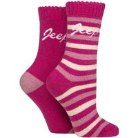 2 Pair Wool Blend Thermal Boot Socks Magenta Wheat 4 8