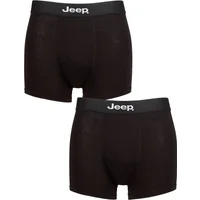 Mens 2 Pack Jeep Plain Fitted Bamboo Trunks Black / Black M
