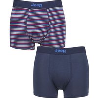 2 Pack Plain Fine Striped Fitted Bamboo Trunks Stripe Medium
