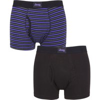 2 Pack Tonal Stripe Plain Keyhole Hipster Trunks Purple Small