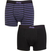2 Pack Cotton Fitted Striped Trunks Purple Medium