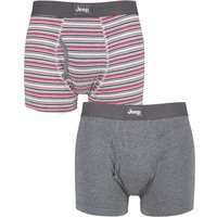 2 Pack Tonal Stripe Plain Keyhole Hipster Trunks Charcoal Extra Large