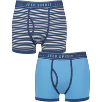 Mens 2 Pack Jeep Spirit Cotton Knitted Keyhole Trunks Navy / Denim L