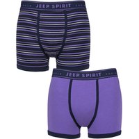 Sock Shop Mens 2 Pack Jeep Spirit Cotton Knitted Fitted Trunks Dark Purple L