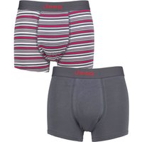 2 Pack Plain Fine Striped Fitted Bamboo Trunks Charcoal Extra Large