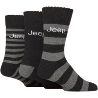3 Pair Striped Wool Blend Thermal Boot Socks Charcoal 6 11