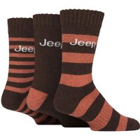 3 Pair Striped Wool Blend Thermal Boot Socks Ochre 6 11