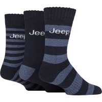 3 Pair Striped Wool Blend Thermal Boot Socks Navy Blue 6 11