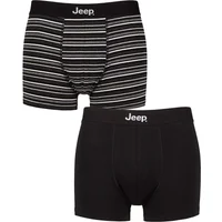 Mens 2 Pack Jeep Cotton Fitted Trunks Black / Charcoal M