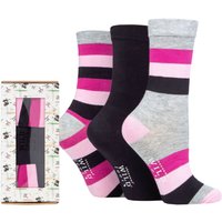 3 Pair SOCKSHOP Wildfeet Bamboo Gift Box Wide Stripe 4 8