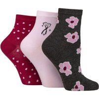 3 Pair SOCKSHOP Mid Length Bamboo Socks Flowers Spots 4 8