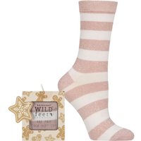 1 Pair SOCKSHOP Bamboo Christmas Gift Boxed Socks Pink Stripe 4 8